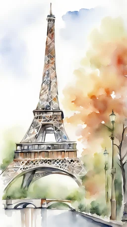 Eifell tower aquarell painting