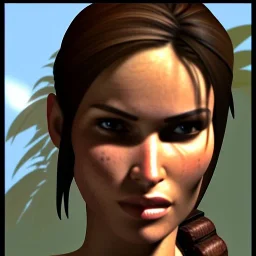 lara croft looking at me coyly