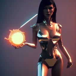 full body portrait of woman in the style of Gustavo Torres, vampirella, 3d sculpted, unreal engine render, mdjrny-v4 style, highest quality render, cinema 4d, zbrush, flowing hair, perfect face, holding bloody knife, fighting stance, a beautiful digital painting of futuristic cyberpunk city lighting,