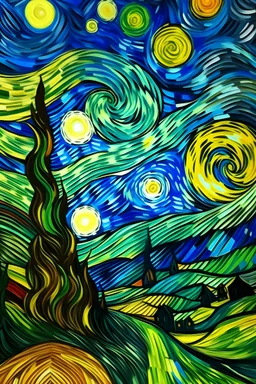La noche estrellada de Van Gogh pero de dia