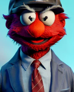 hybrid character, Elmo muppet head, realistic man body, human arms and hands, Shirt and tie, concept art, smooth, unreal engine 5, god lights, ray tracing, RTX, lumen lighting, ultra detail, volumetric lighting, 3d, finely drawn, high definition, 4k.