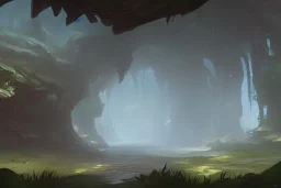 Fantasy cave on forest