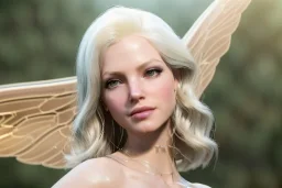 beautiful fairy very etheric, nice smiling, long blond hair, magic glamour make up, delicate colors, complete vision of very transparent and big wings, beautiful glamour transparent dress, ultra sharp focus, 8k, unreal engine 5, extremely sharp detail, light effect, soft light atmosphere, smooth, full of details, face in front, complete vision of face and hair and of the body