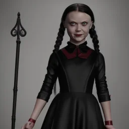  Greta Thunberg as wednesday addams black dress,soft goth libstick, wednesday addams make up, overknee socks, dramatic lighting, highly detailed oil painting, volumetric lighting