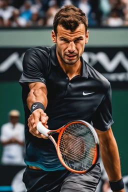 A hyper-realistic, A vibrant illustration of Grigor Dimitrov