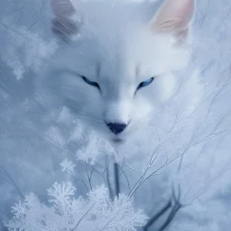 smooth hyper realistic, beautiful Japanese snow flower in crown, pale colors, dark cosmos background, cat еye, extremely sharp detail, finely tuned detail, ultra high definition, 8 k, unreal engine 5, ultra sharp focus, accurate sword wings, positive smile, lot of details, fit within portrait, Ambiance winter, perfect composition, perfect hair, perfect hands, finger up gestures