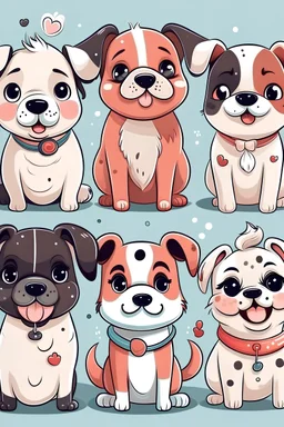 design a series of graphic cute dog illustrations
