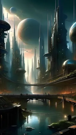 sci fi city, hostile environment, magical