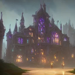 A magical city castle for warlocks and witches