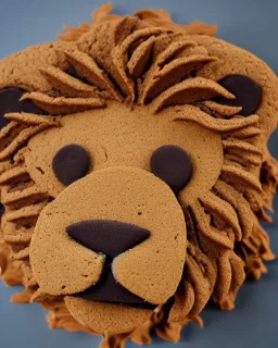 Lion simba model made of chocolate cake with digestives