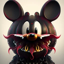 squid mickey mouse hybrid, photorealism, horror, evil, hungry, rotted, high resolution,