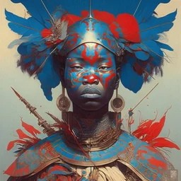 portrait of warrior africa by james jean