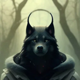 award winning portrait of a male anthropomorphic black wolf long vblack hair. character design by cory loftis, fenghua zhong, ryohei hase, ismail inceoglu and ruan jia. artstation, artistic lighting, highly detailed, photorealistic, fantasy