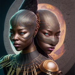 sango fantasy, fantasy magic, intricate, sharp focus, illustration, highly detailed, digital painting, concept art, matte, artgerm and paul lewin and kehinde wiley, masterpiece sexy Asian lady black panther Papu New Guina pyramid black silver space lady space blood moon galaxy