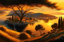 landscape, croatia, detailed, golden hour light