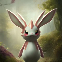 Cute Mysterious Pokémon,Ambiance dramatique, hyperrealisme, 8k, high quality, great details, within portrait