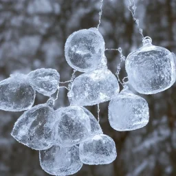 ice, crystals, winter, bells