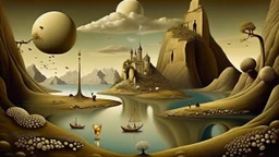 In the Style of Salvador Dali, relaxation, luxury, dream world, calm beauty, symmetry, fantasy world, magic, beautiful composition, exquisite detail