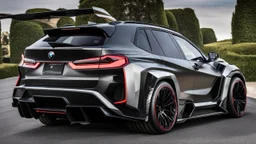 BMW X5 MANSORY Fused with Lamborghini Veneno, Super Detailed, desktop wallpaper, 4K rear view, center