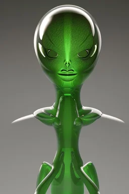 Glass alien, masterpeace, extremely sharp detail, finely tuned detail, ultra high definition 8 k