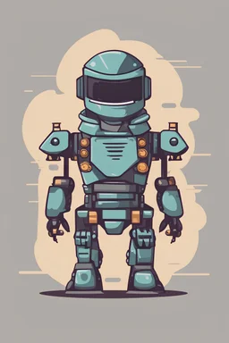 A flat cartoon robot ninja avatar. Flat style