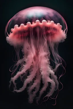 photo RAW, (Black and pink : Portrait of a ghostly jellyfish, shiny aura, highly detailed, gold filigree, intricate motifs, organic tracery, by Android jones, Januz Miralles, Hikari Shimoda, glowing stardust by W. Zelmer, perfect composition, smooth, sharp focus, sparkling particles, lively coral reef background Realistic, realism, hd, 35mm photograph, 8k), masterpiece, award winning photography, natural light, perfect composition, high detail, hyper realistic, artful, digital art trending