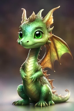 <lora:Artistic 1:1.0> A cute, friendly, shy little Dragon, full body view, shimmering, earthly brown and green translucent colours, masterpiece, 8K