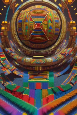 kente scene, thread, embroidery, octane render, high detail