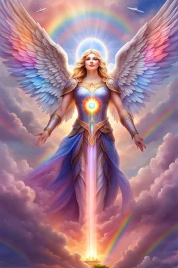 Beautiful angel, ufos, rainbows, beautiful colors gardens , flowers, cascades