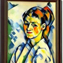 portrait of a beautiful woman by Paul Cézanne style