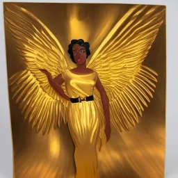 african-American golden angel in art deco style