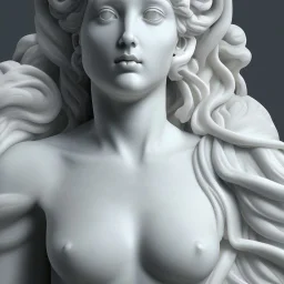 Greek white marble stature, full body, full of details realistic, beautiful woman, hight definition, 8k