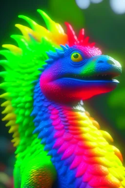 rainbow creature ,3d 4k octane render, smooth, sharp focus, highly detailed, unreal engine 5,