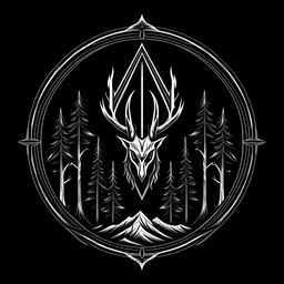 a logo made for a dark ritual in the woods