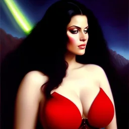 portrait of beautiful busty Aurora painting by Brom, oil on canvas, cinematic composition, extreme detail,fit full head inside picture