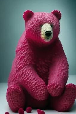 bear made of raspberries