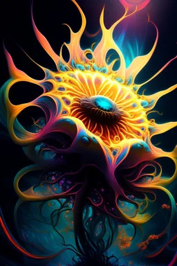 a abstract surreal lovecraftian bright holy flower