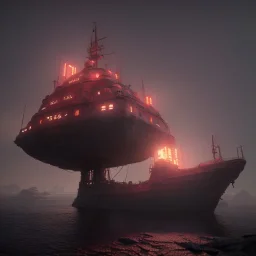 A portrait of a crystalised sinking ship, atmospheric, realistic, unreal engine, cinematic lighting, octane render.