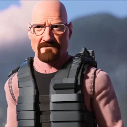 Walter White cyborg, 8k, tactical vest, ar15