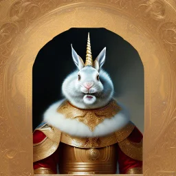 fantasy magic, sharp focus, illustration, highly detailed, digital painting, concept art, art germ and Paul Lewin and Kehinde Wiley, masterpiece silver rabbit with unicorn horn golden waves