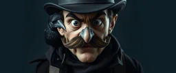 crow baby mustache thief man
