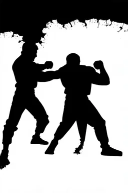 a distressing image of two shadows preparing to fight