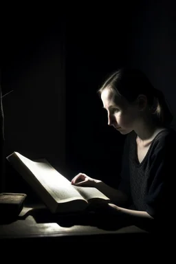reading a book in the dark without any source of light