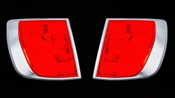 2 vehicle taillight(with chrome trim) on black background, add details and inner glow