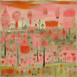 A pink woolly wonderland painted by Paul Klee