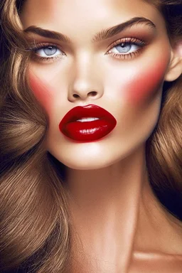 Most beautiful Super model red lips