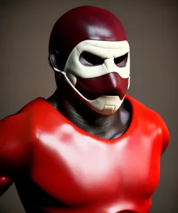 Man, wrestling, mask, retro 80s style, hot ambient, photo studio, latex color dress, red, gold, vibrant color, highly detailed, art stations, concept art, smooth, unreal engine 5, god rays, ray tracing, RTX, lumen lighting, ultra detail, volumetric lighting, 3d, finely drawn, high definition, high resolution.