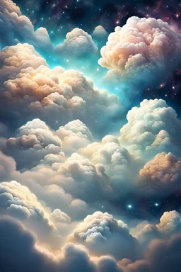 clouds in space dreamlike art