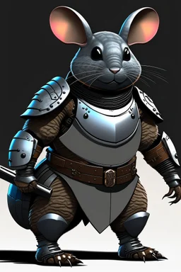 sci-fi armored chinchilla warrior