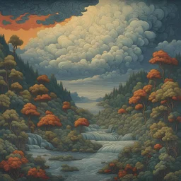 Landscape with variegated splashing colors, storm clouds, beautiful HD acrylic art, Ivan Bilibin, Ernst Haeckel, Joe Fenton, 8k 4K 3D 高清晰度 超现实主义 虚幻引擎 高细节 幻想 绗缝 清脆的品质 丰富多彩 很可爱 美丽 优雅 复杂 电影级后期处理 拉尔夫·麦夸里 阿尔方斯·穆夏 纹理清晰 水彩拼布 湿水彩 让-巴蒂斯特.蒙日 亚瑟.拉克姆 高分辨率